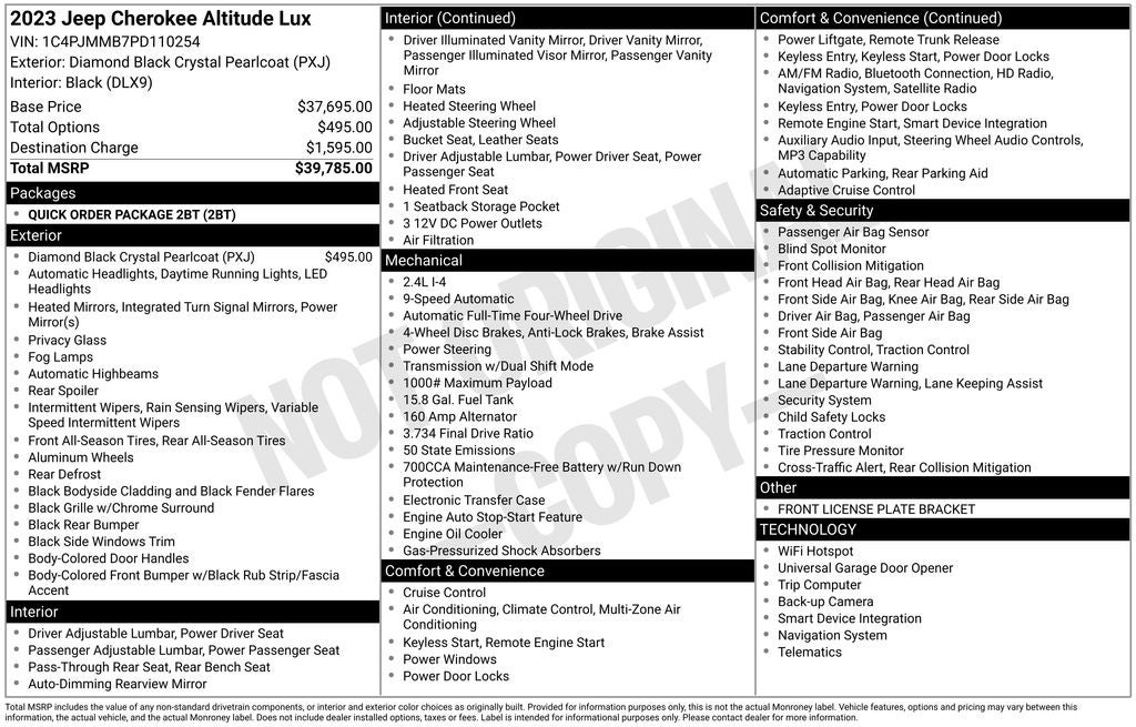 2023 Jeep Cherokee Altitude Lux 4x4