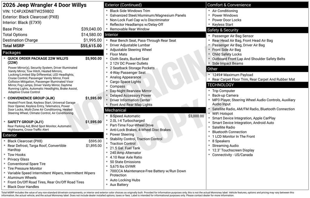 2026 Jeep Wrangler 4-Door Willys 4x4