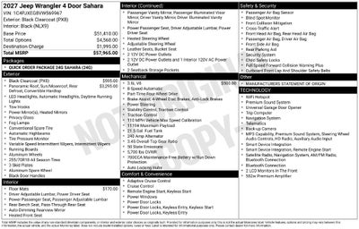 2027 Jeep Wrangler WRANGLER 4-DOOR SAHARA