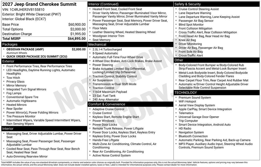 2027 Jeep Grand Cherokee Summit
