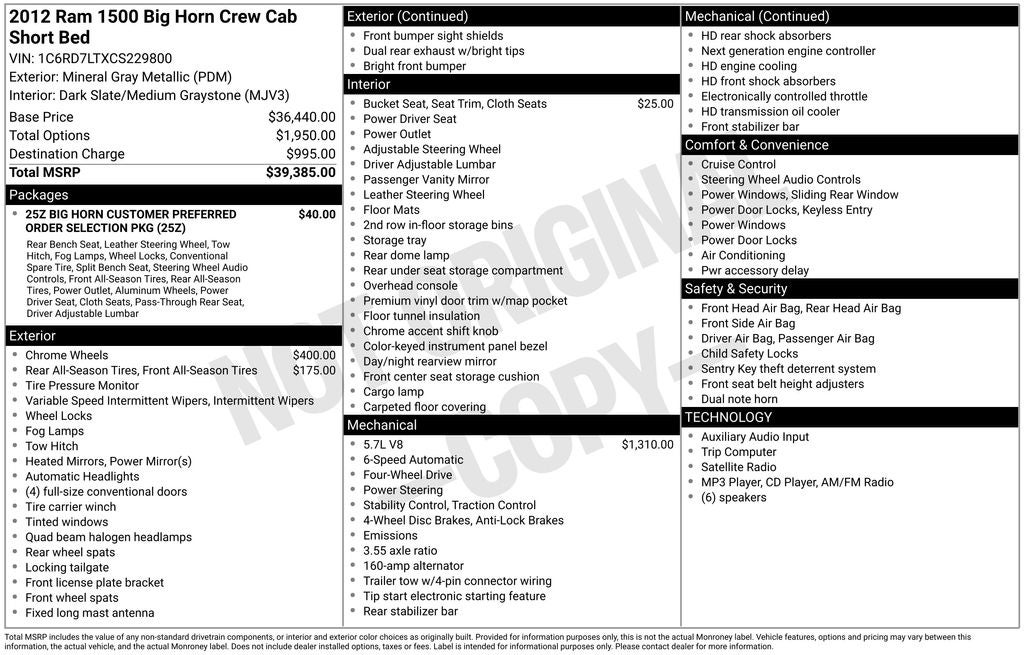2012 RAM 1500 Big Horn