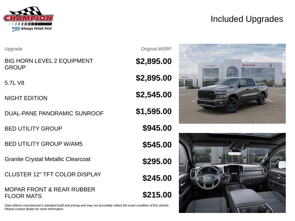 2026 RAM 1500 RAM 1500 BIG HORN CREW CAB 4X4 5'7' BOX