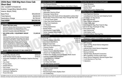 2026 RAM 1500 RAM 1500 BIG HORN CREW CAB 4X4 5'7' BOX
