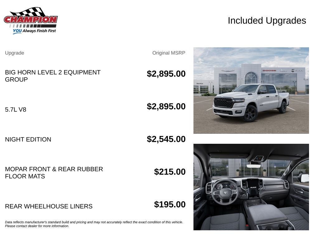 2026 RAM 1500 RAM 1500 BIG HORN CREW CAB 4X4 5'7' BOX