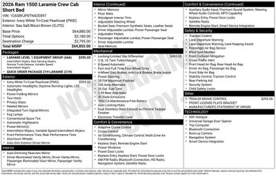 2026 RAM Ram 1500 RAM 1500 LARAMIE CREW CAB 4X4 5'7' BOX