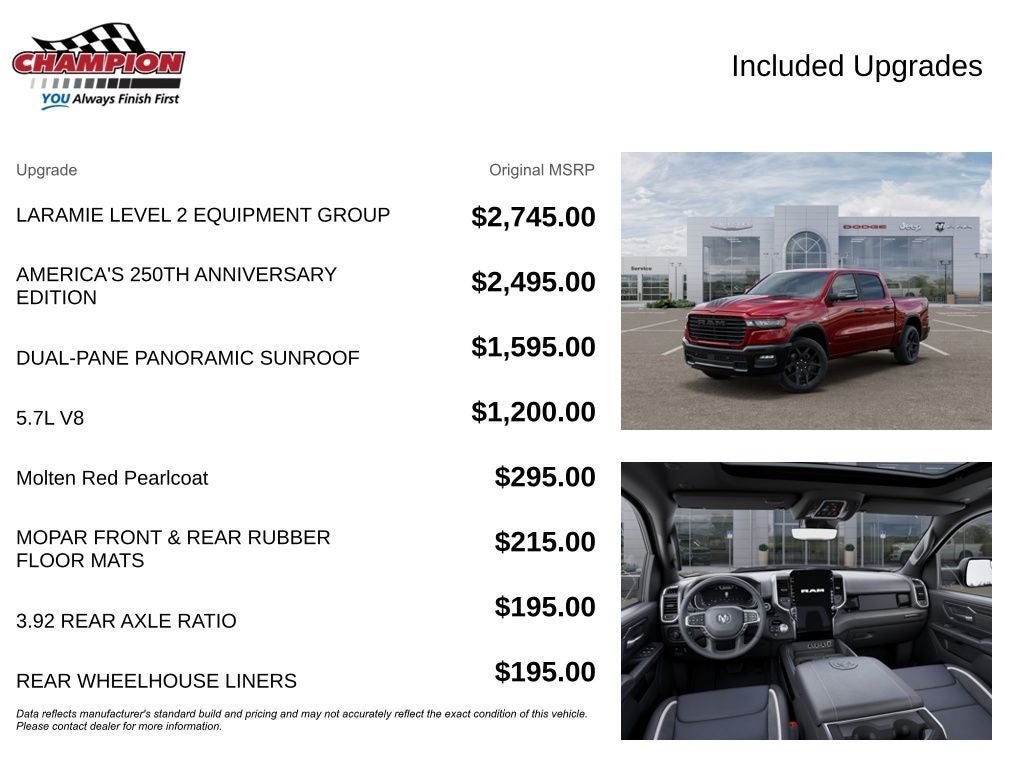2026 RAM Ram 1500 RAM 1500 LARAMIE CREW CAB 4X4 5'7' BOX