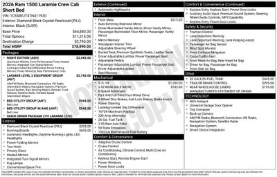 2026 RAM Ram 1500 RAM 1500 LARAMIE CREW CAB 4X4 5'7' BOX