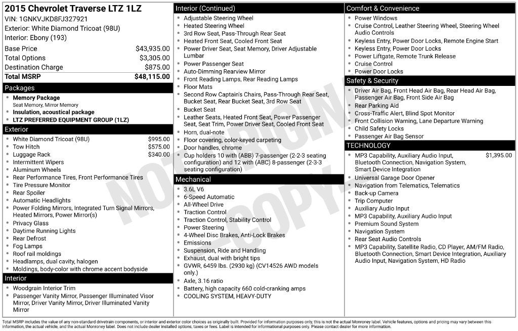 2015 Chevrolet Traverse LTZ