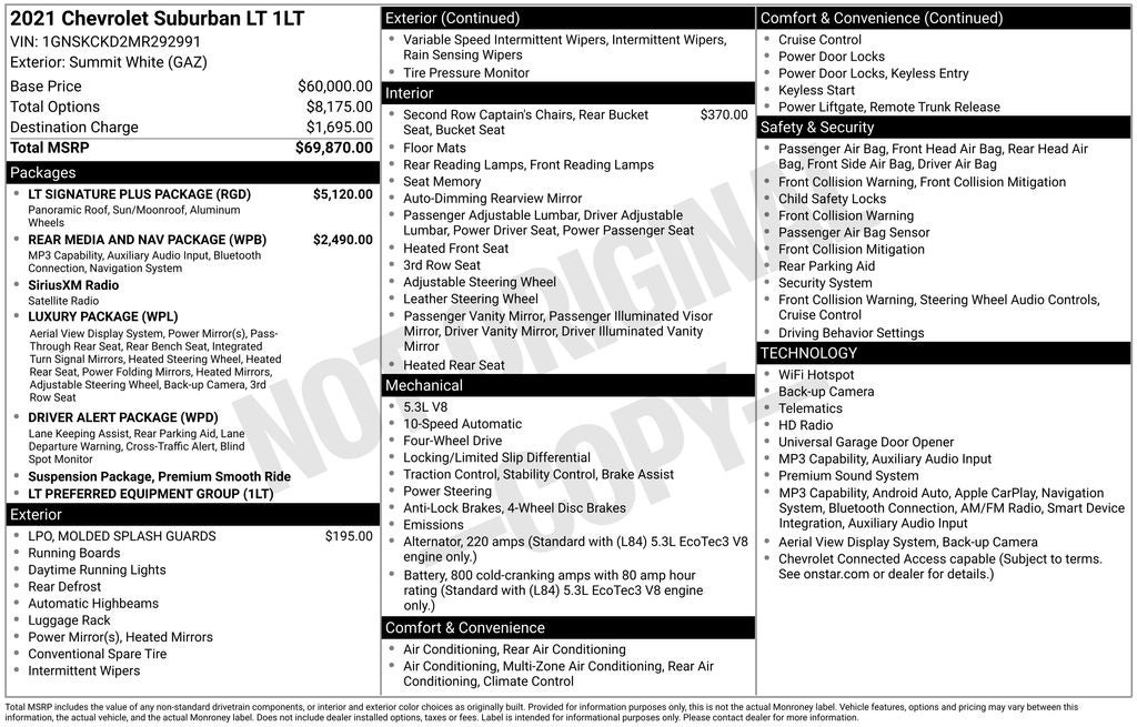 2021 Chevrolet Suburban 4WD LT