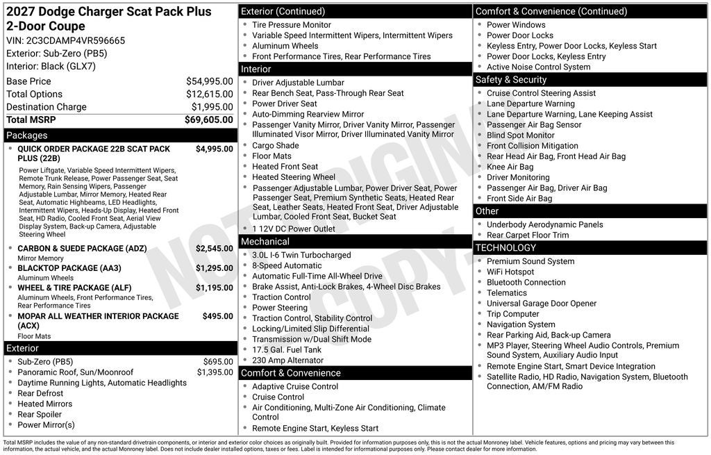 2027 Dodge Charger CHARGER SCAT PACK PLUS 2-DOOR AWD