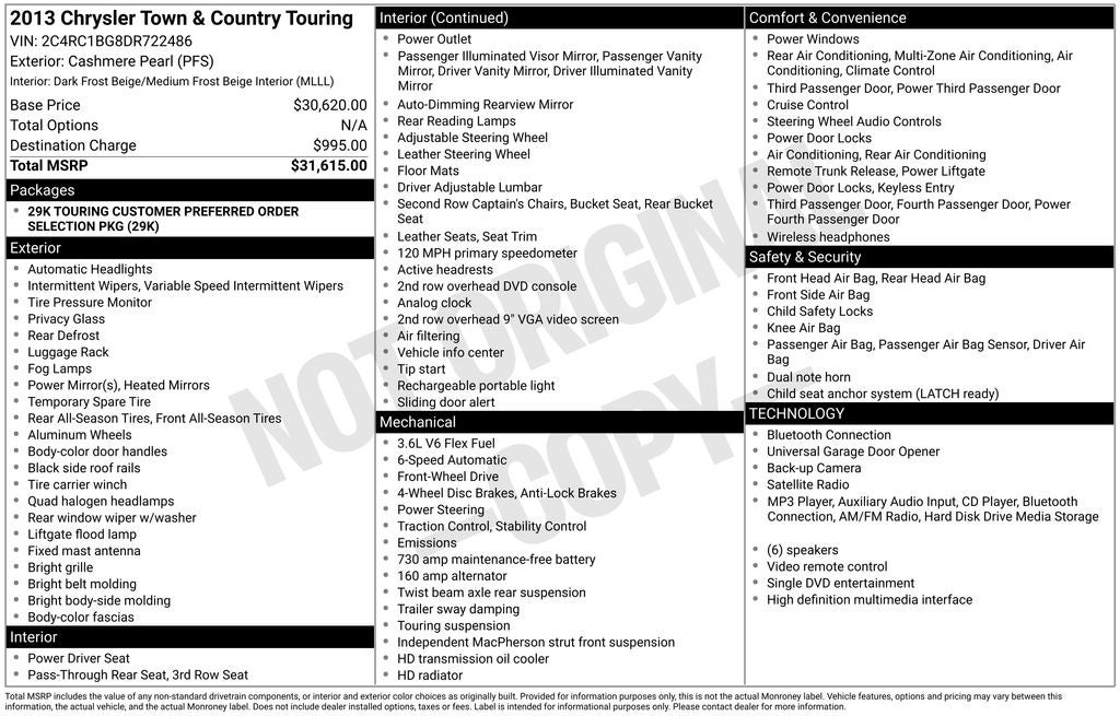 2013 Chrysler Town & Country Touring