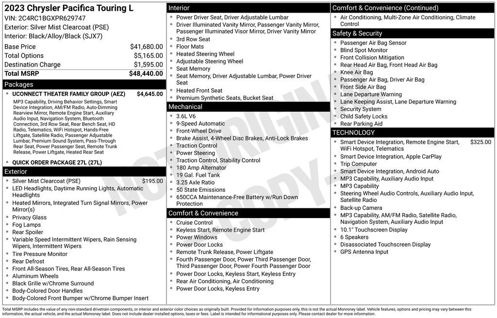 2023 Chrysler Pacifica Touring L
