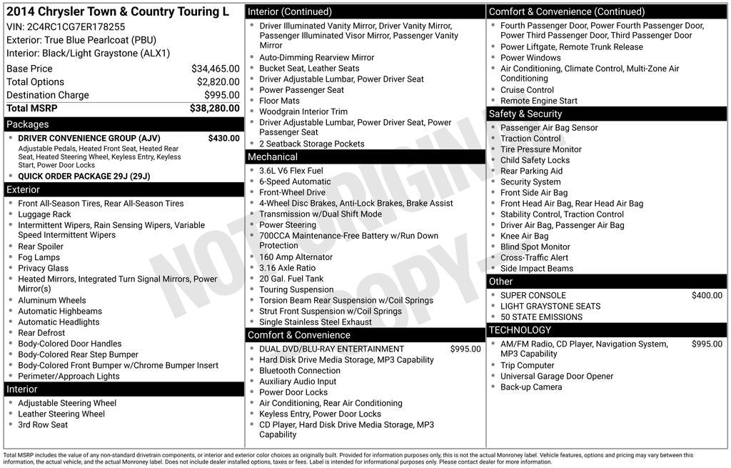 2014 Chrysler Town & Country Touring-L