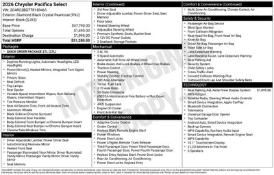 2026 Chrysler Pacifica PACIFICA SELECT AWD