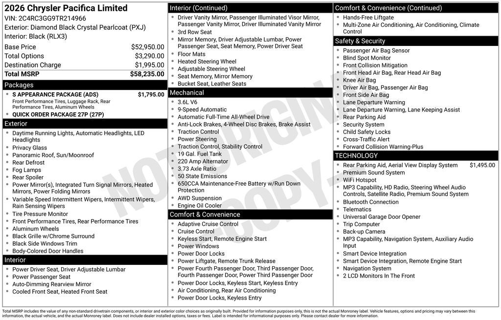 2026 Chrysler Pacifica PACIFICA LIMITED AWD