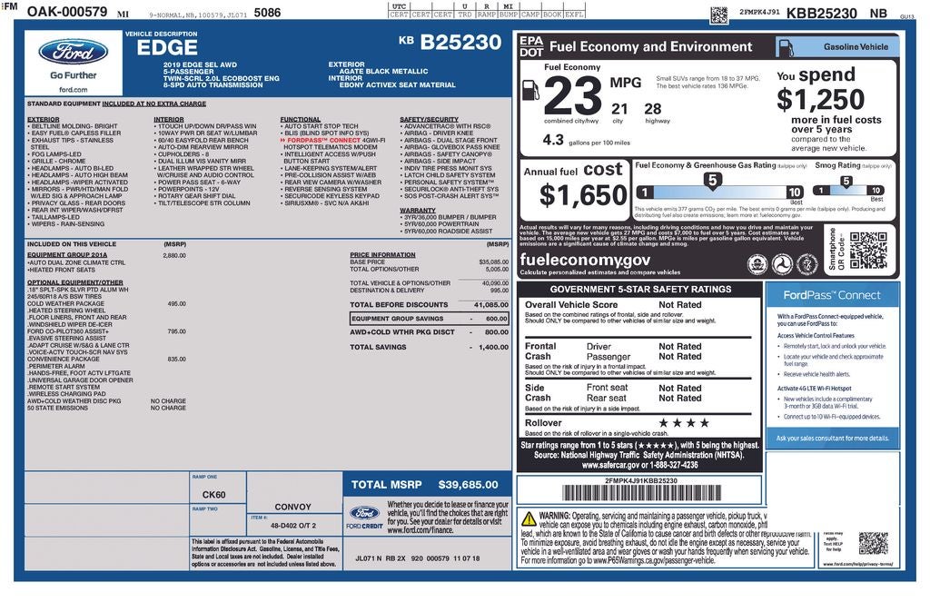 2019 Ford Edge SEL