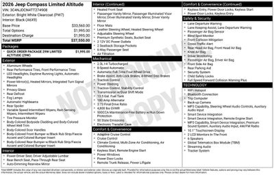 2026 Jeep Compass COMPASS LIMITED ALTITUDE 4X4