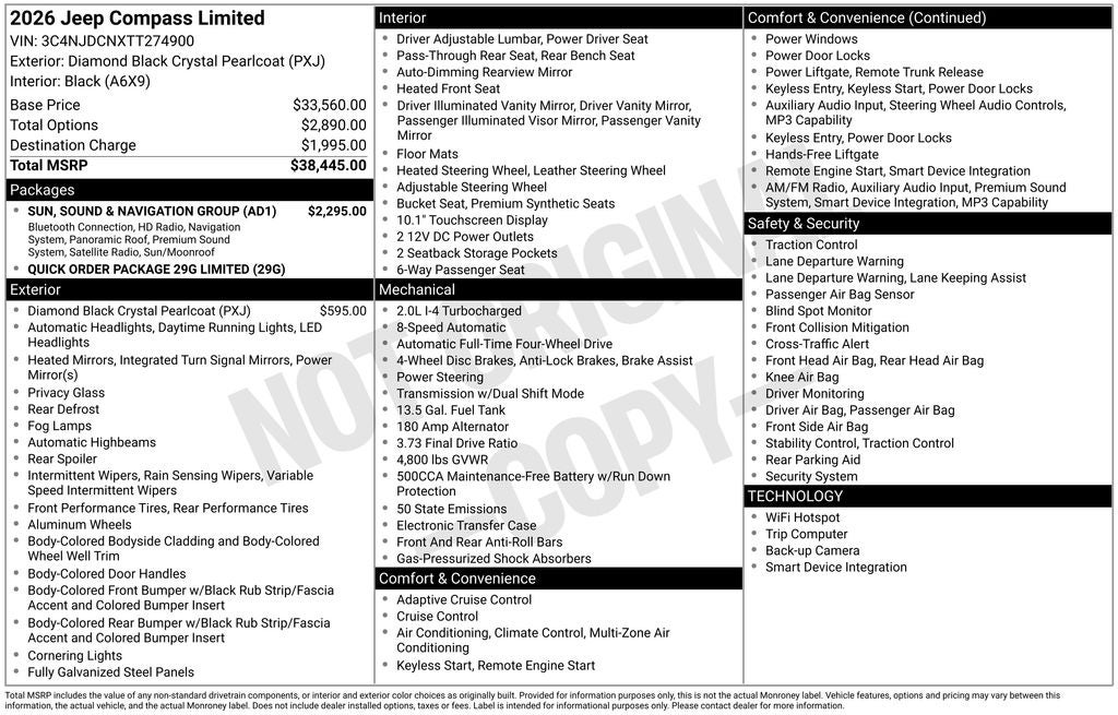 2026 Jeep Compass COMPASS LIMITED 4X4