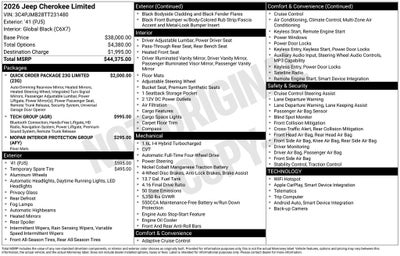 2026 Jeep Cherokee CHEROKEE LIMITED 4X4