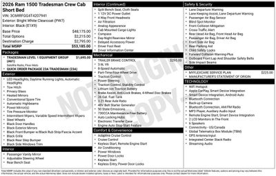 2026 RAM 1500 RAM 1500 TRADESMAN CREW CAB 4X4 5'7' BOX
