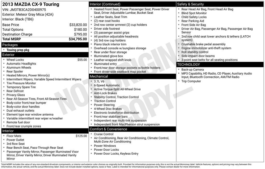 2013 Mazda Mazda CX-9 Touring