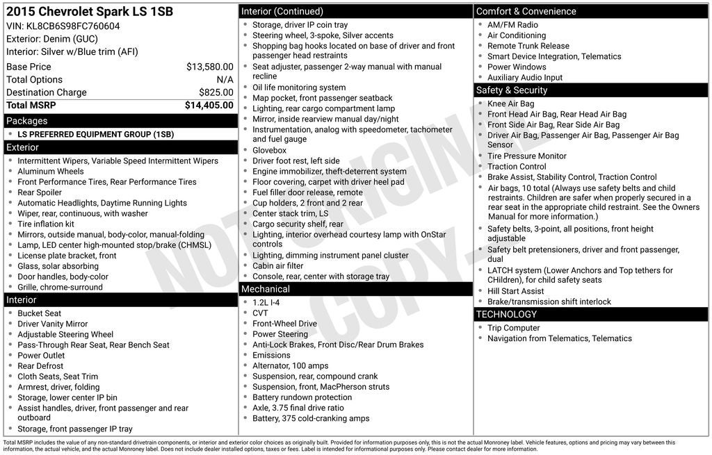 2015 Chevrolet Spark LS CVT
