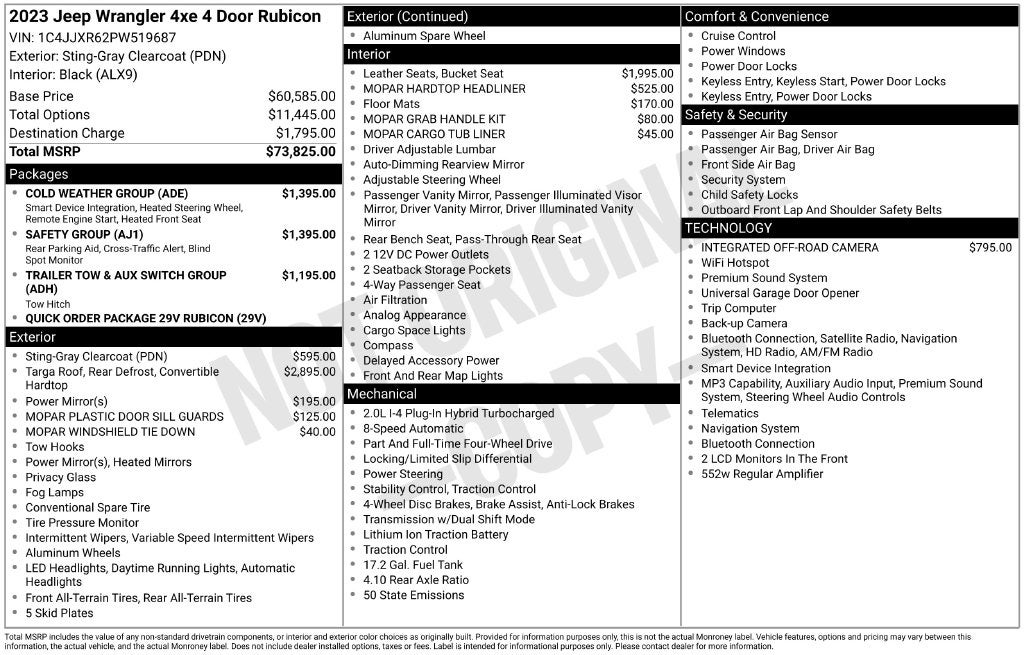 2023 Jeep Wrangler 4xe Rubicon 4x4