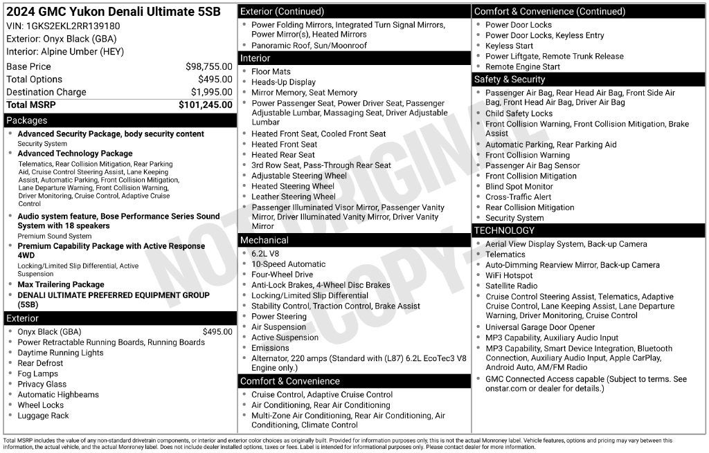 2024 GMC Yukon 4WD Denali Ultimate