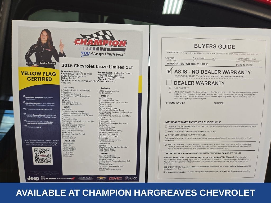 2016 Chevrolet Cruze Limited LT