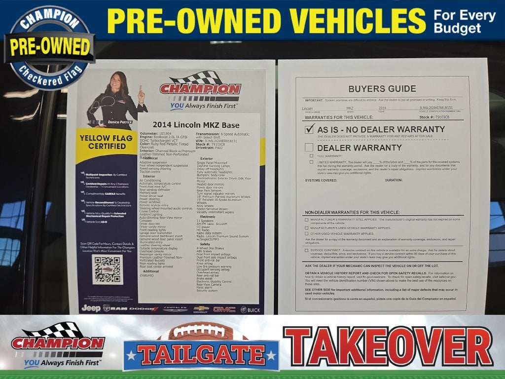 2014 Lincoln MKZ 4DR SDN FWD