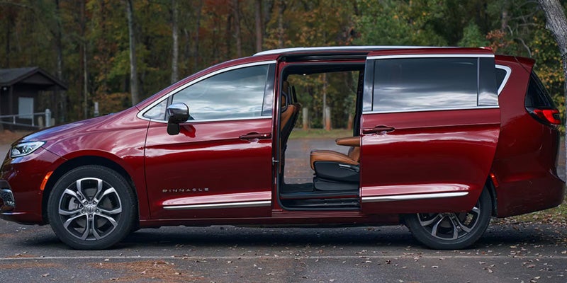 Red Chrysler Pacifica Sliding Door Open Side Profile