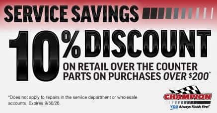 Parts Department Special.