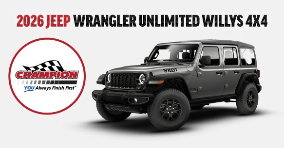2026 JEEP WRANGLER UNLIMITED
WILLYS 4X4 LEASE OFFER